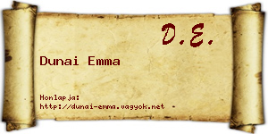 Dunai Emma névjegykártya